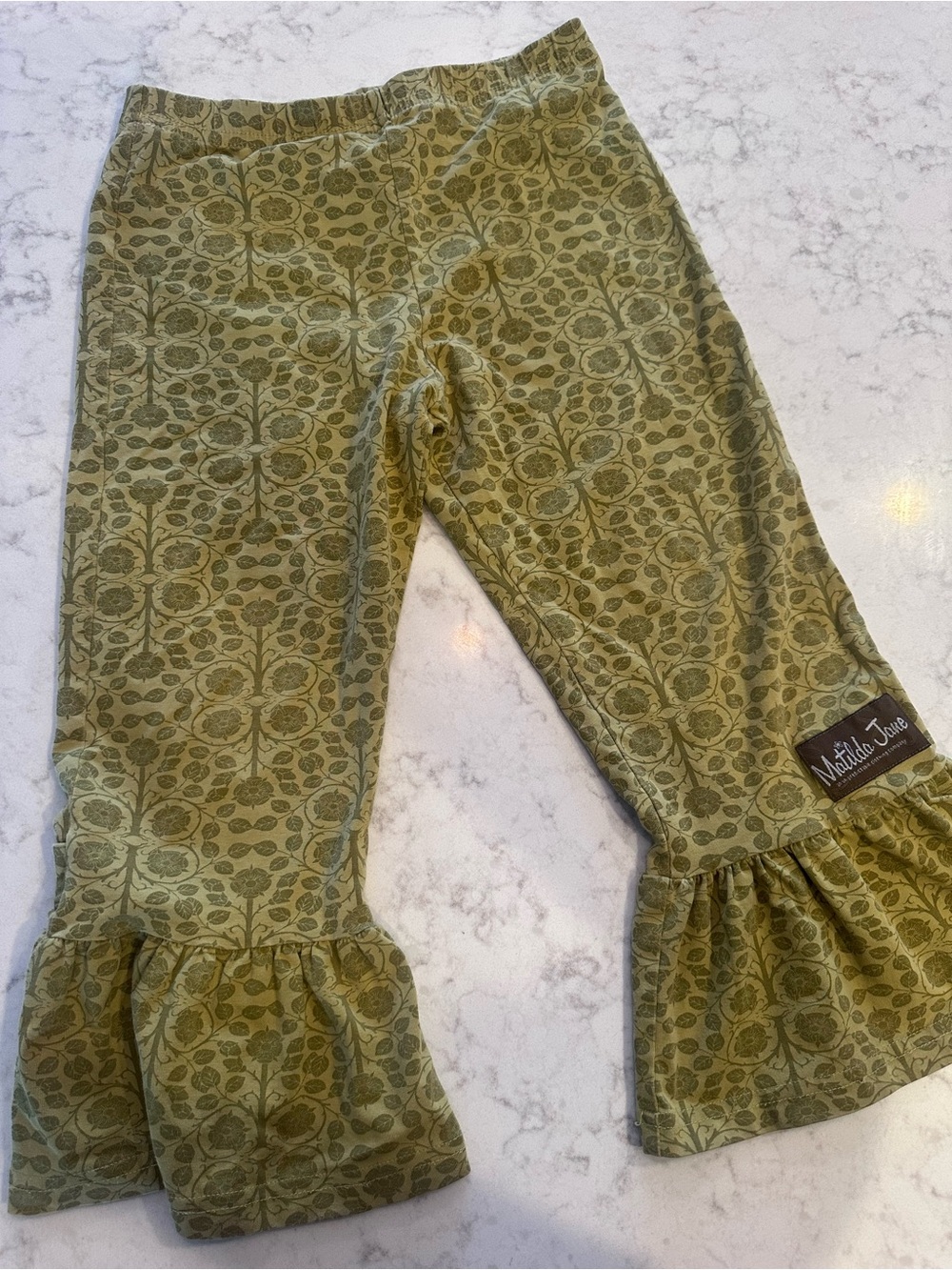 Matilda Jane Olive Green Floral Ruffle Leggings